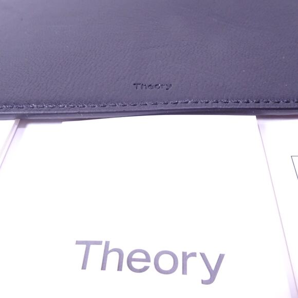 Theory Women's Transformer Studs Leather Pouch Clutch NWT 255 Black Silver - Picture 4 of 7